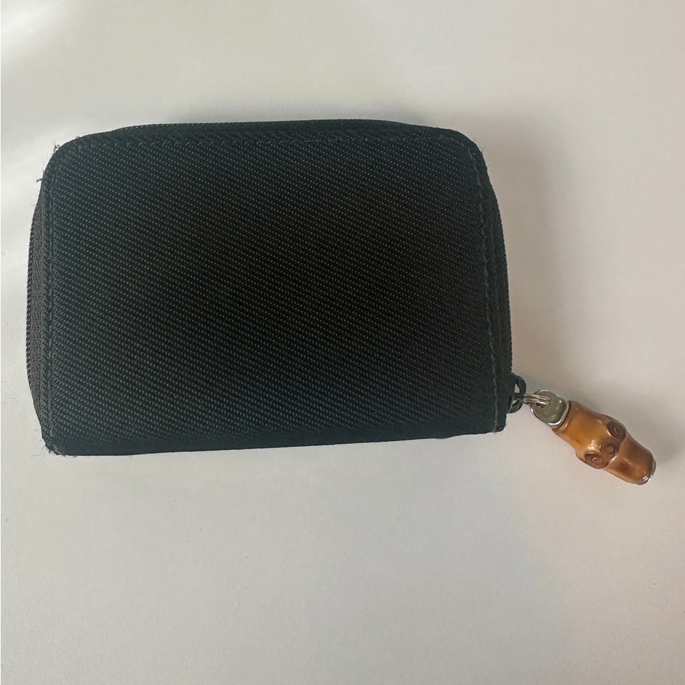 Gucci Black Wallet with Bamboo zip tassel